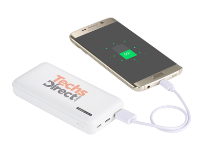Zodiac High Density 10000 mAh Power Bank - White - Wireless Power Banks